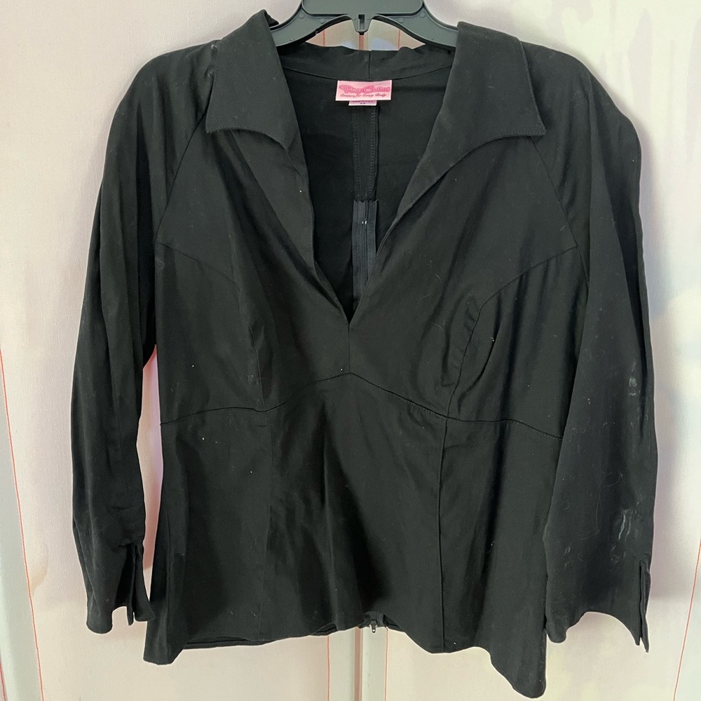 Pinup Couture Elegant Black Blouse